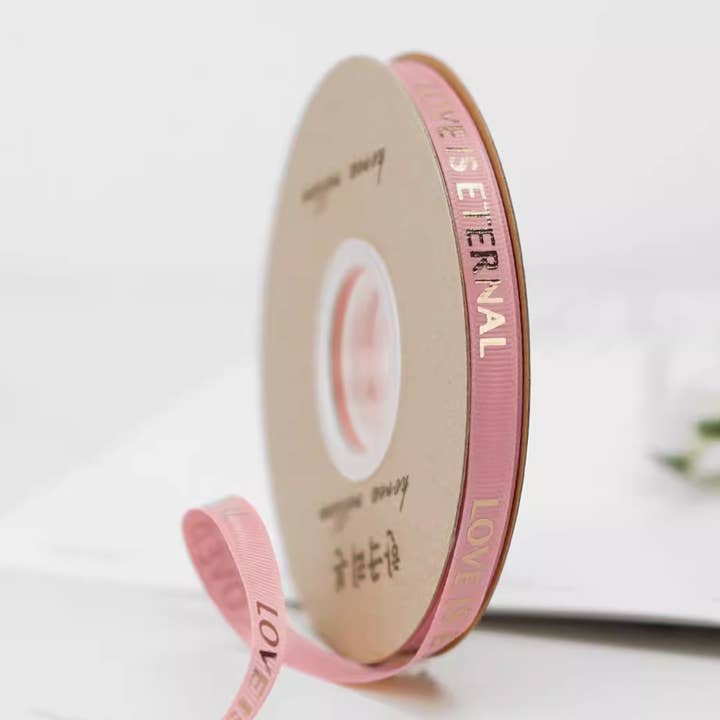 Casa Style - Wholesale Ribbon – Gift wrapping - Grosgrain Ribbon with Letter Bronzing (1cm x 100 yard)7