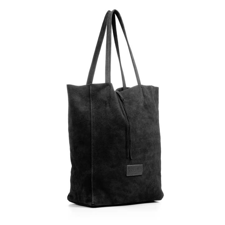 Sac cabas femme Sefora. Cuir véritable en daim pour la vente par FIRENZE ARTEGIANI
