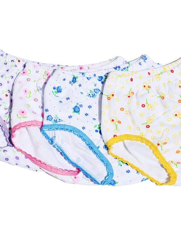 Girls' White Floral Underwear (12 Pcs) for wholesale by LunaBerries