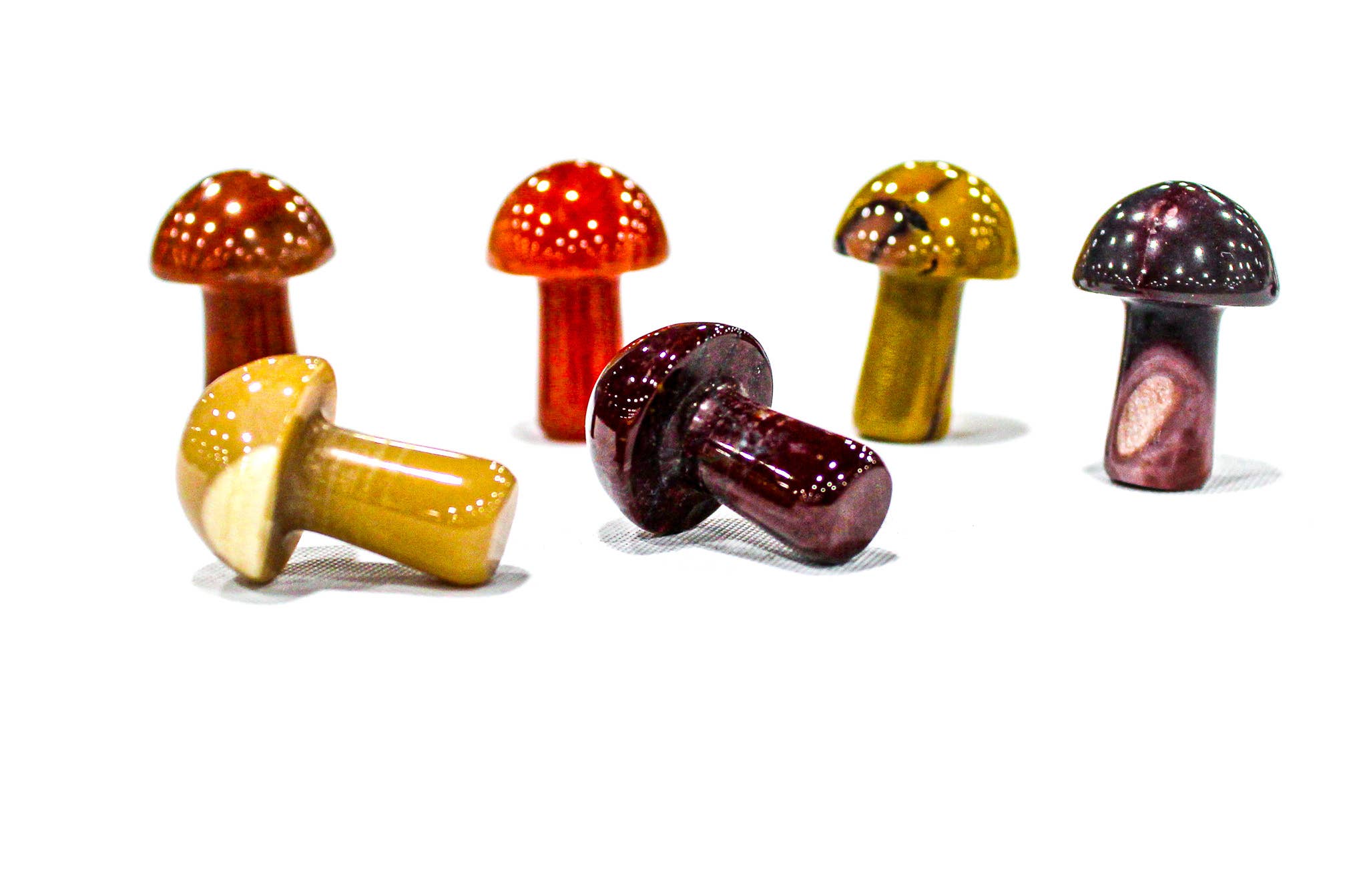Quasar Gems USA - Vente Pierre et cristal de spiritualité - Mini champignons en pierres précieuses assorties3