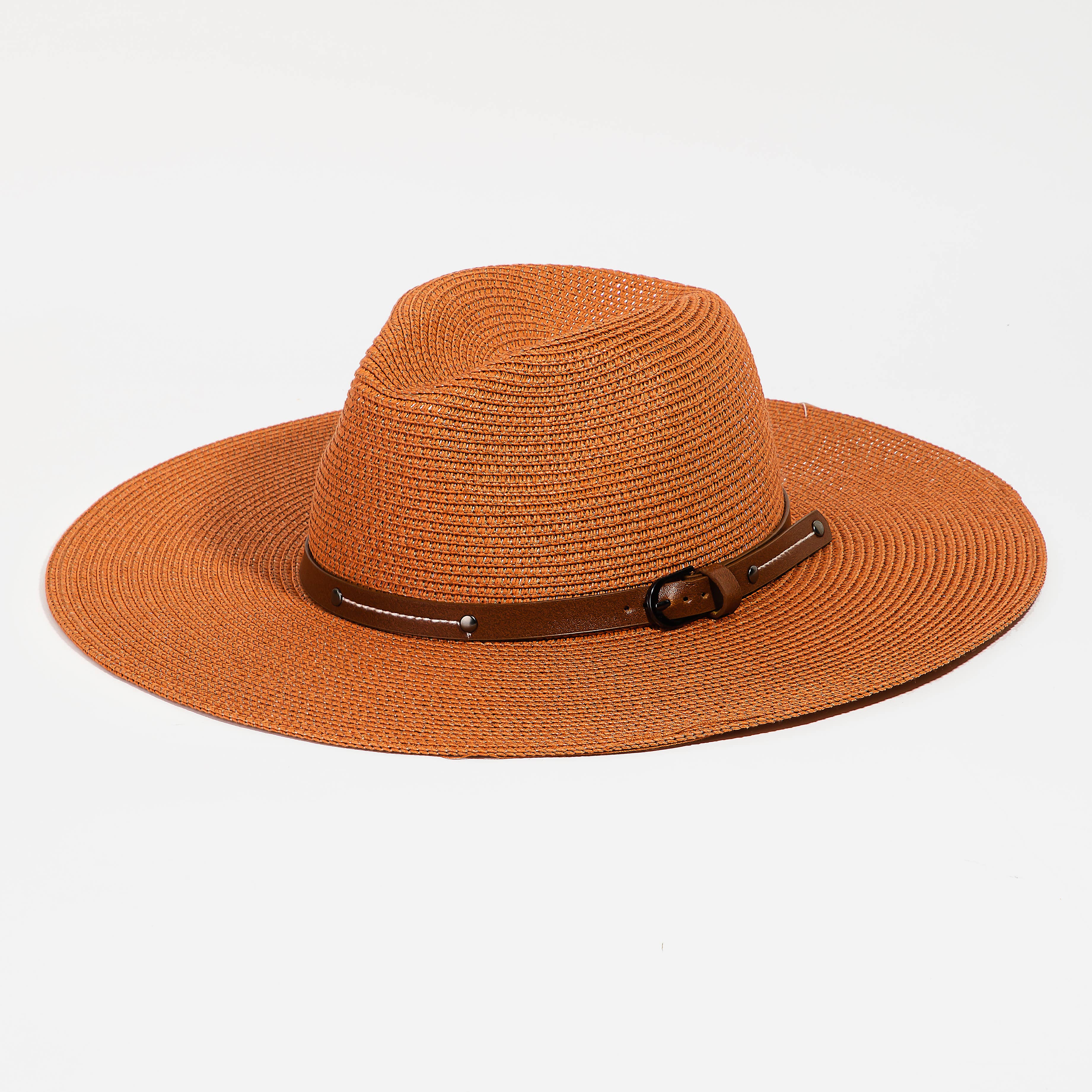 Collections by Fame Accessories - Wholesale Straw Hat - Women's - Woven Buckle Band Fedora Hat3