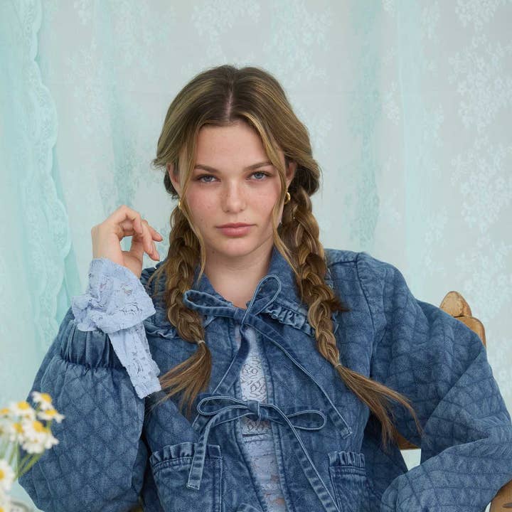 WASHED DENIM QUILTED FRONT TIE JACKET and other Purchase Wholesale quilted shacket. Free Returns & Net 60 Terms on Faire trending on Faire.