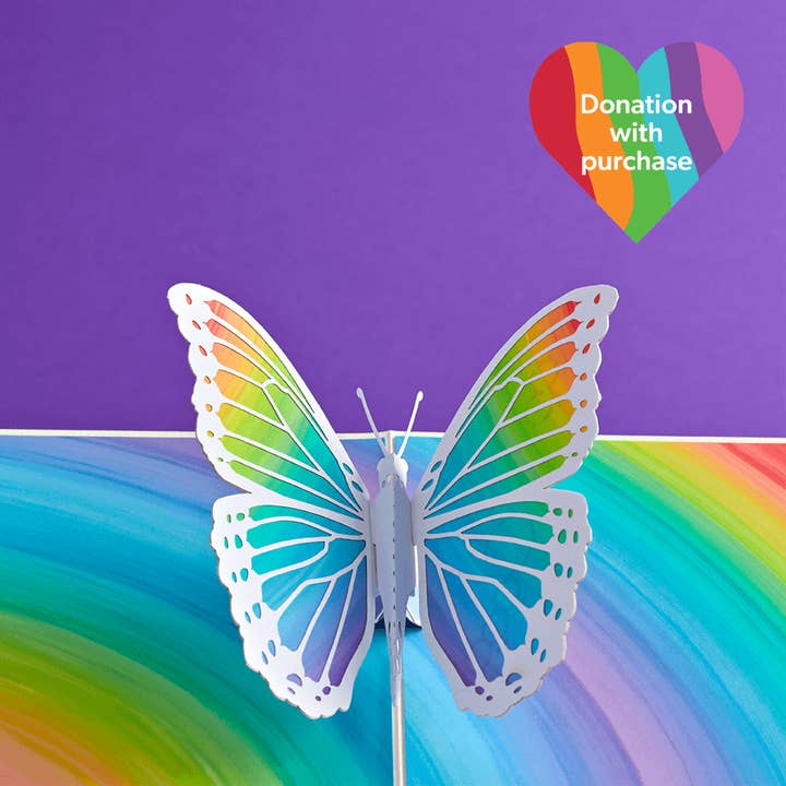 Lovepop Cards - Wholesale Love Card - Rainbow Butterfly 5''x7'' Card, Pop-Up Cards
