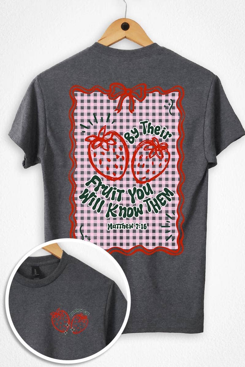 COLORBEAR - Wholesale T-Shirt (Graphic) - Women's - By their Fruit Strawberry Graphic Heavy Cotton Tee1