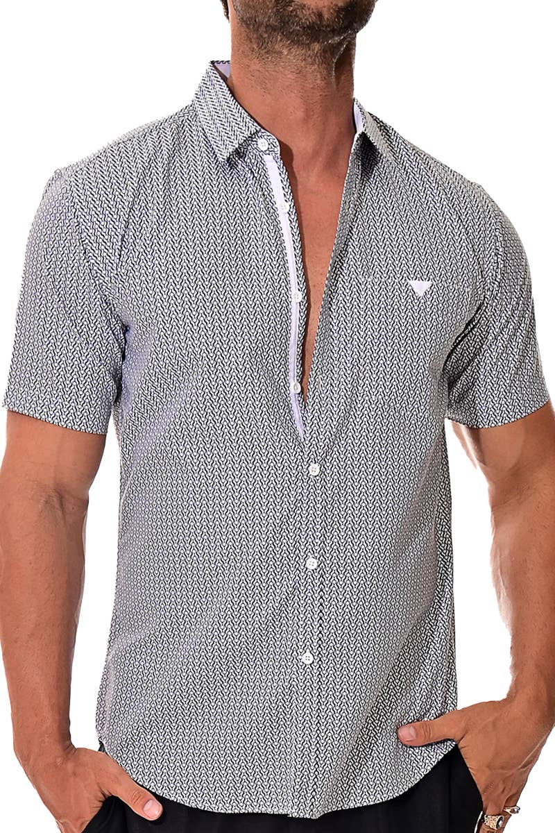 WEISS/MARINEB Herren Kurzarm-Hemd mit Knopfleiste und Tasche M-2XL MCS3196-B für den Großhandel auf Faire1