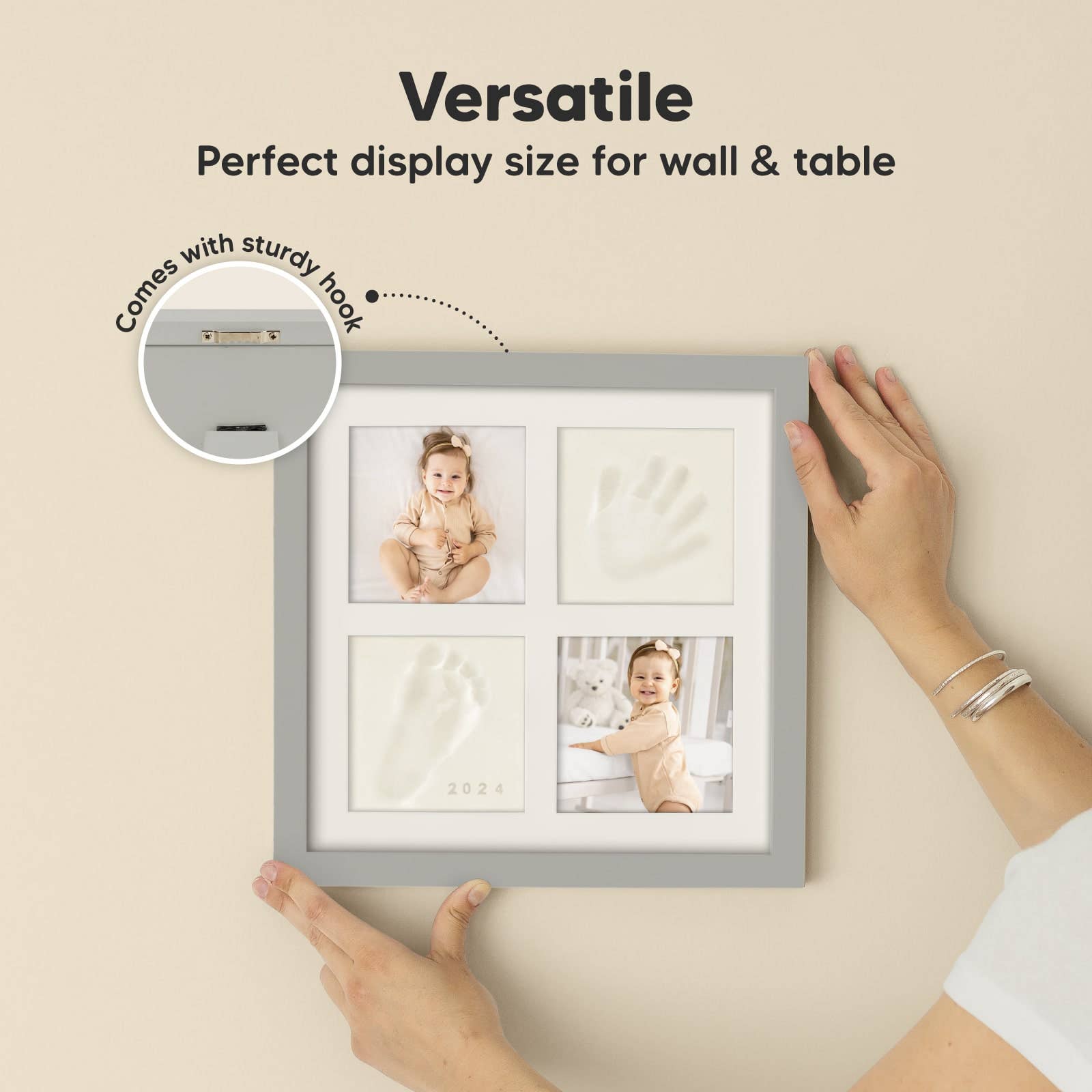 Cloud Gray Ever Baby Hand & Footprint Keepsake Frame for wholesale on Faire8