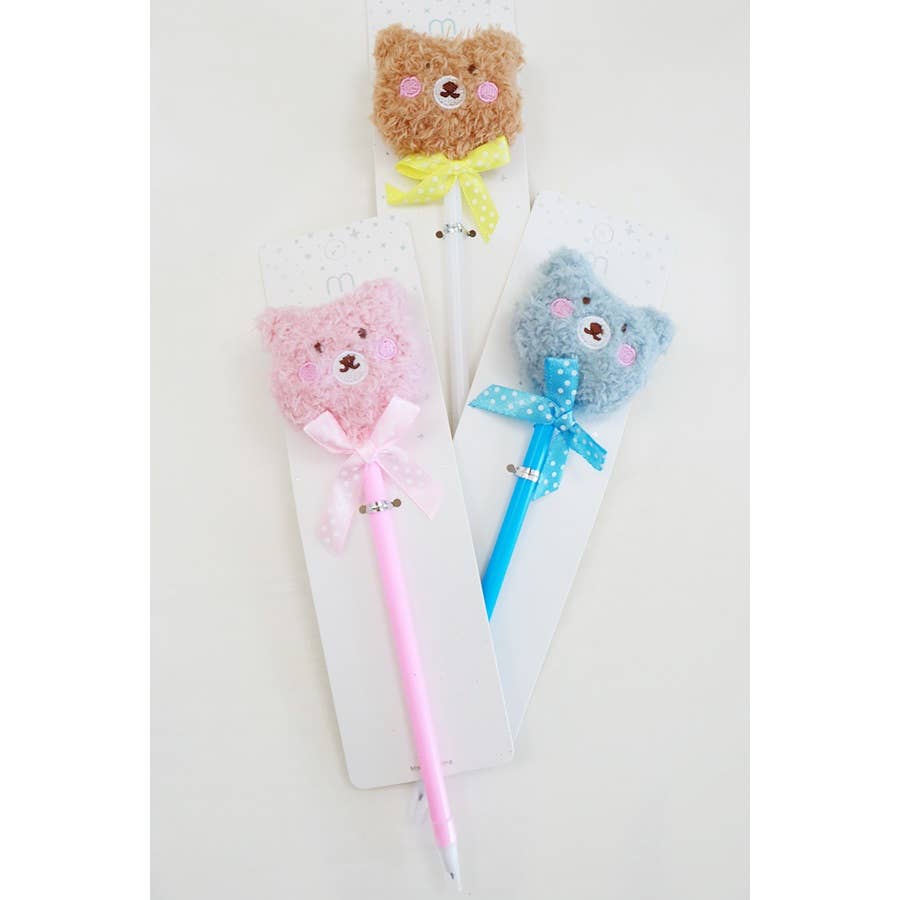 MIX COLOR Teddy Bear Plush Pen for wholesale on Faire2