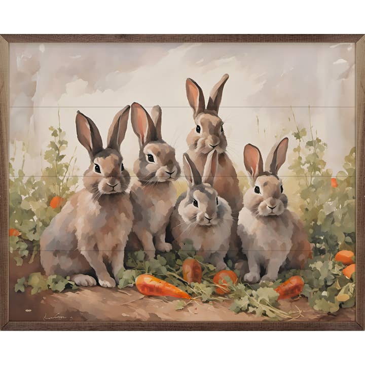 Five Bunnies In Carrot Field for wholesale by Kendrick Home
