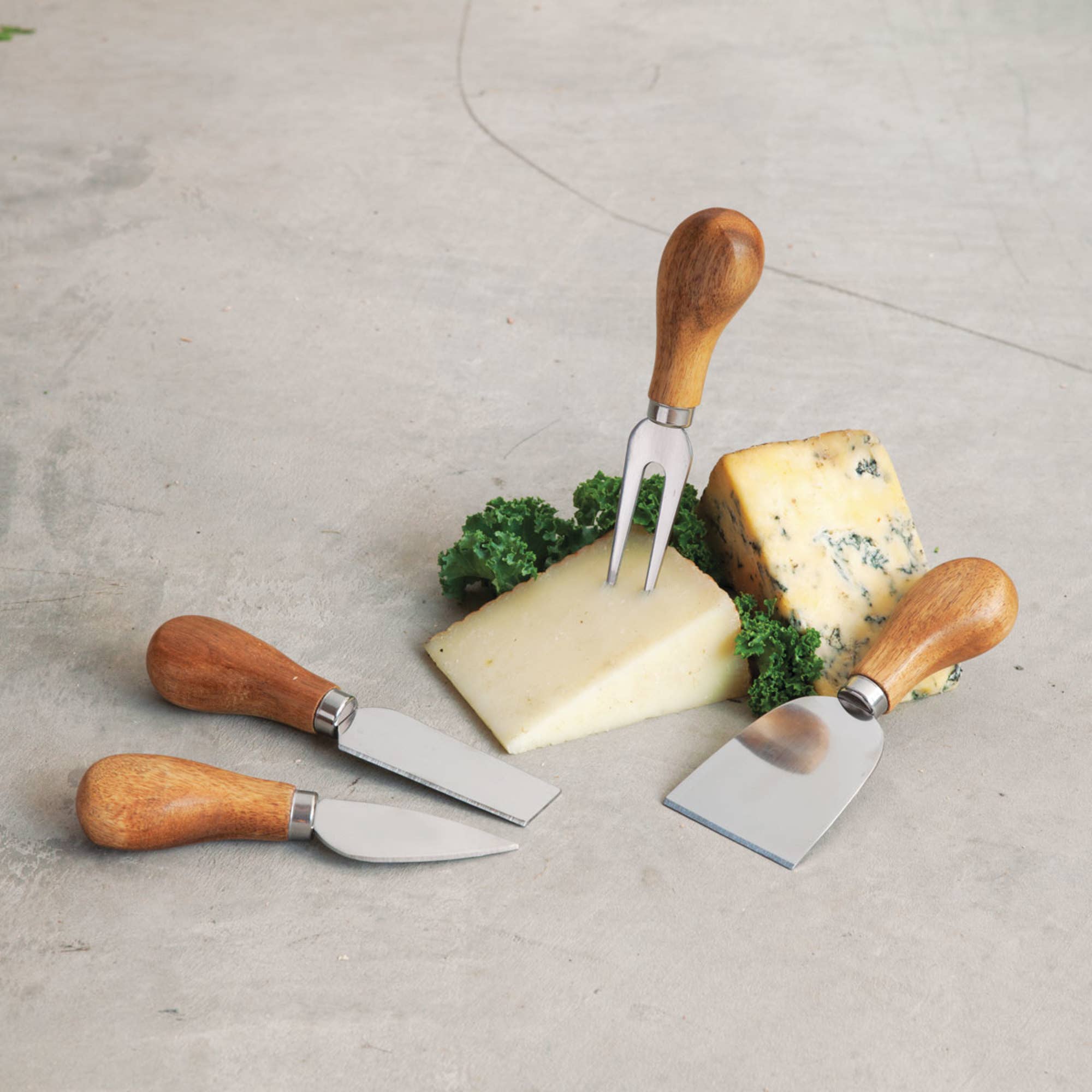Twine - Wholesale Cheese Spreader - Acacia and Stainless Steel Gourmet Cheese Knives Set of 43