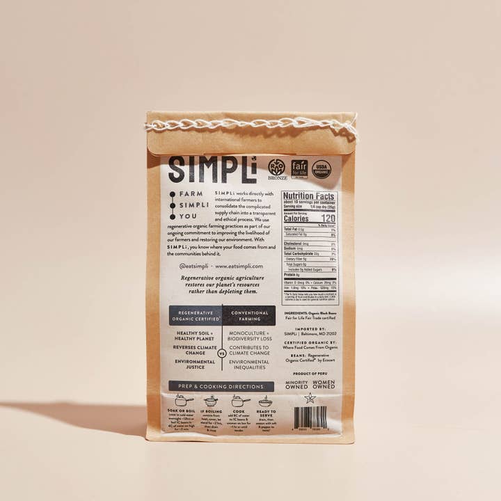 SIMPLi - Wholesale Beans - SIMPLi Regenerative Organic Certified® Black Beans