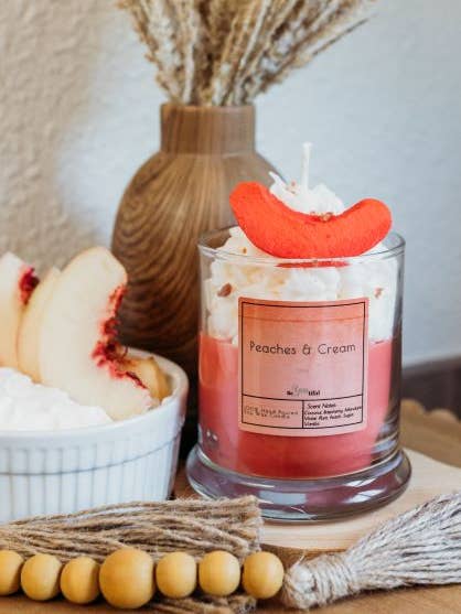 Peaches & Cream Dessert Candle for wholesale by BeYOUtiful Bath* Body * Burn
