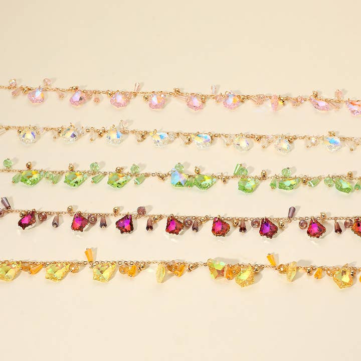 Faceted Bead Charm Station Necklace for wholesale by Sensibling Corp.