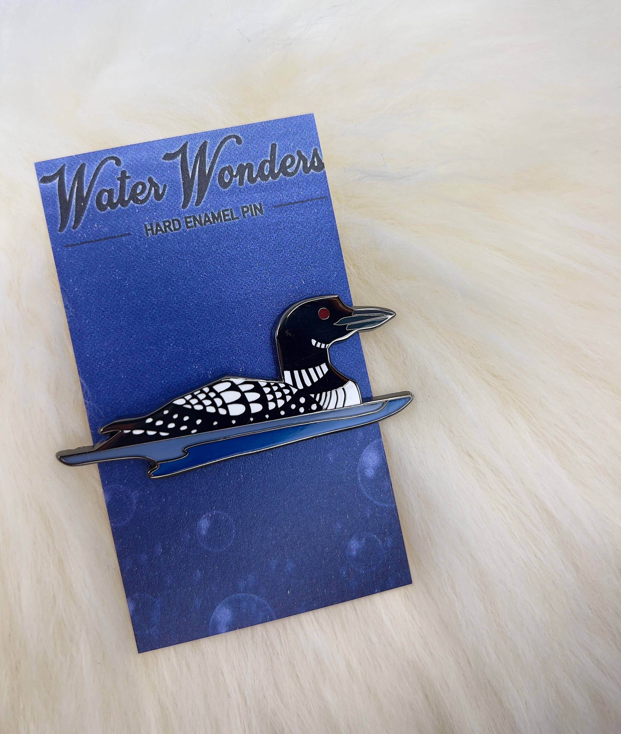 Roamin' Bison Workshop - Wholesale Lapel Pin/Button - Common Loon Hard Enamel Pin | Loon Pin | Bird Pin | Animal P1