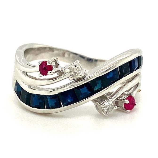 Anello con zaffiro in argento sterling 925 - KSR 11853 per la vendita all'ingrosso da parte di Kotawala Jewels