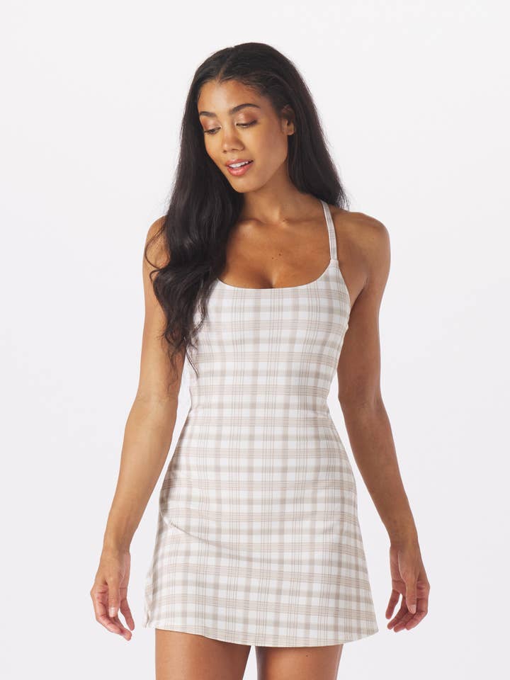 Vestido puro: lino a cuadros de Madrás para venta al por mayor de Glyder