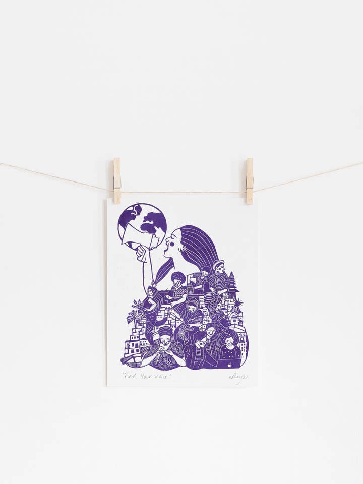 Find Your Voice: impresión de riesgo, empoderamiento, feminismo, política para venta al por mayor de Prints by the Bay