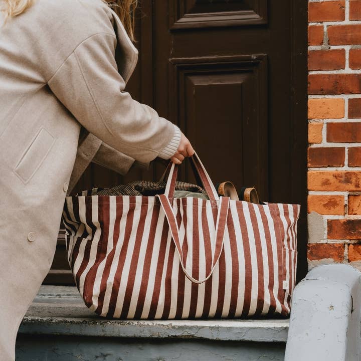 OMOM - Wholesale Tote Bag - Women's - Large Striped Tote Bag - Multi-Color