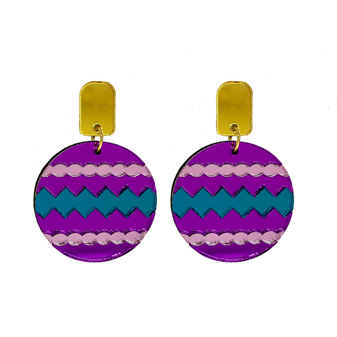 Pipp Pop – wholesale Dangle earrings – Christmas Bauble Earrings  - 6 Colours Available4