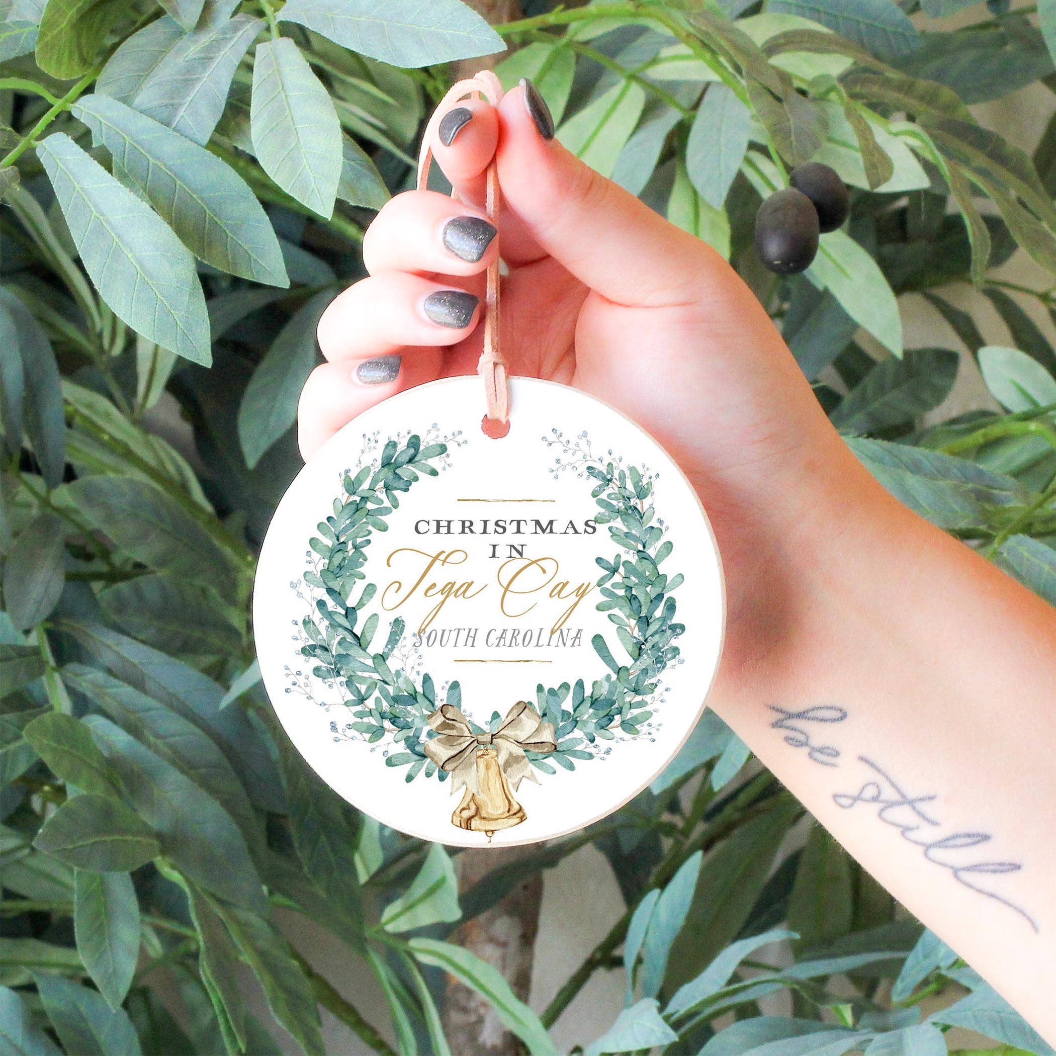 White 4" Round Ornament-Classic Christmas Tega Cay South Carolina for wholesale on Faire4
