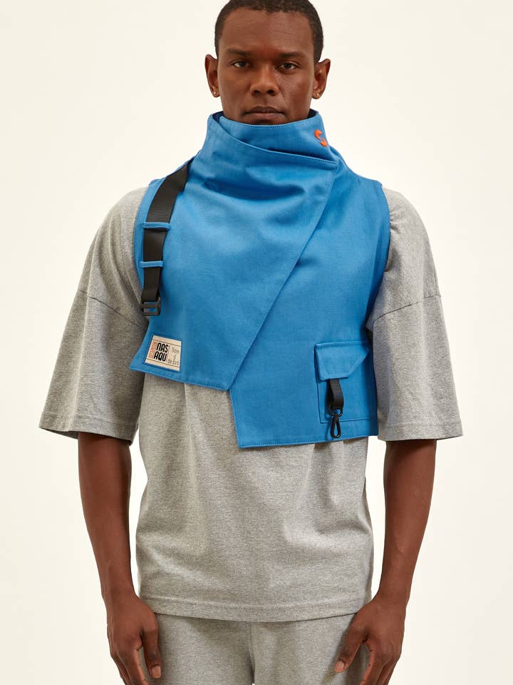 Chaleco con cuello en embudo USH - Azul cobalto para venta al por mayor de NASAQU