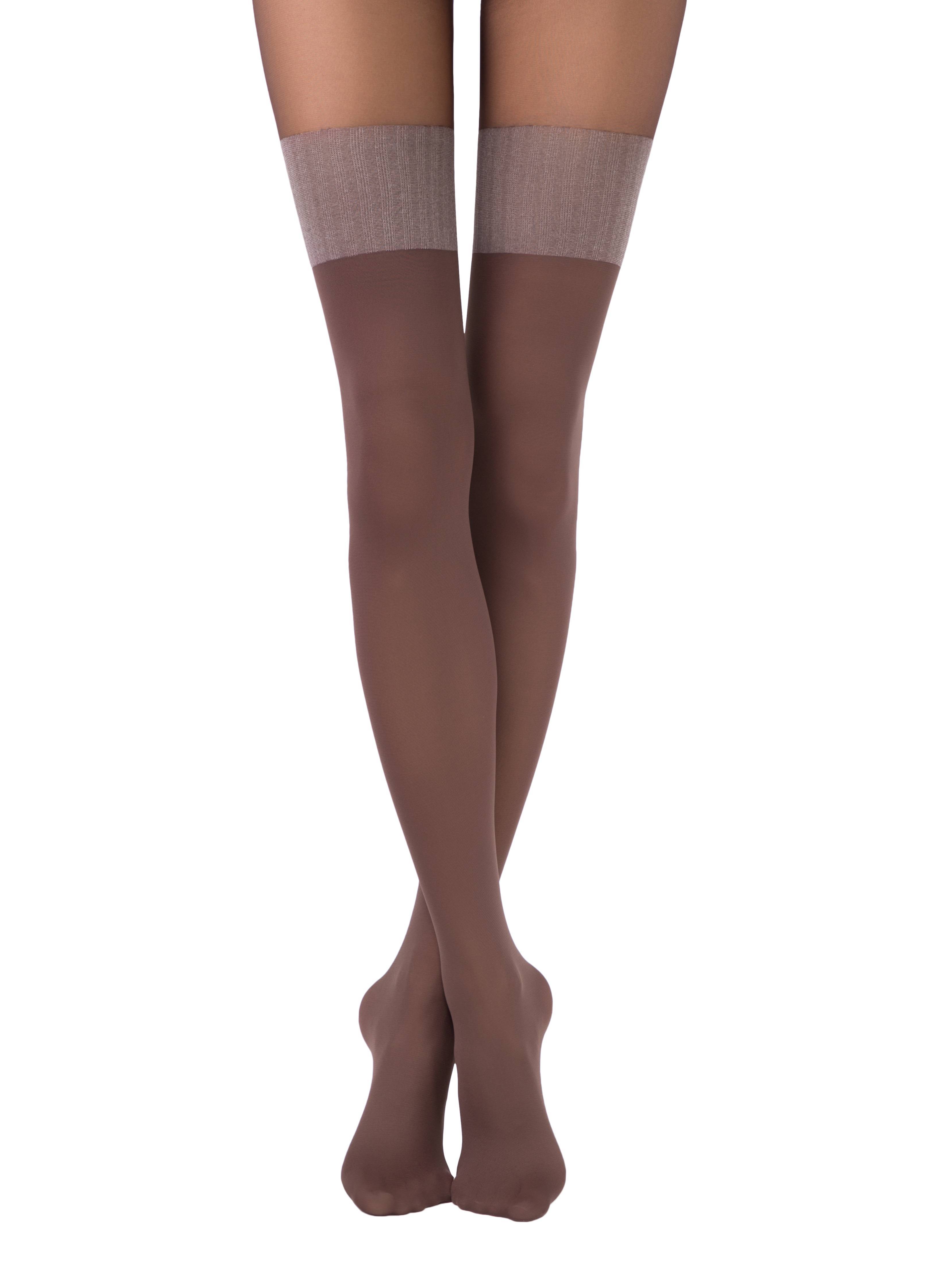 luzy - Wholesale Panty's - Dames - Ondoorzichtige panty's met over-the-knee look 50 DEN - TWICE2