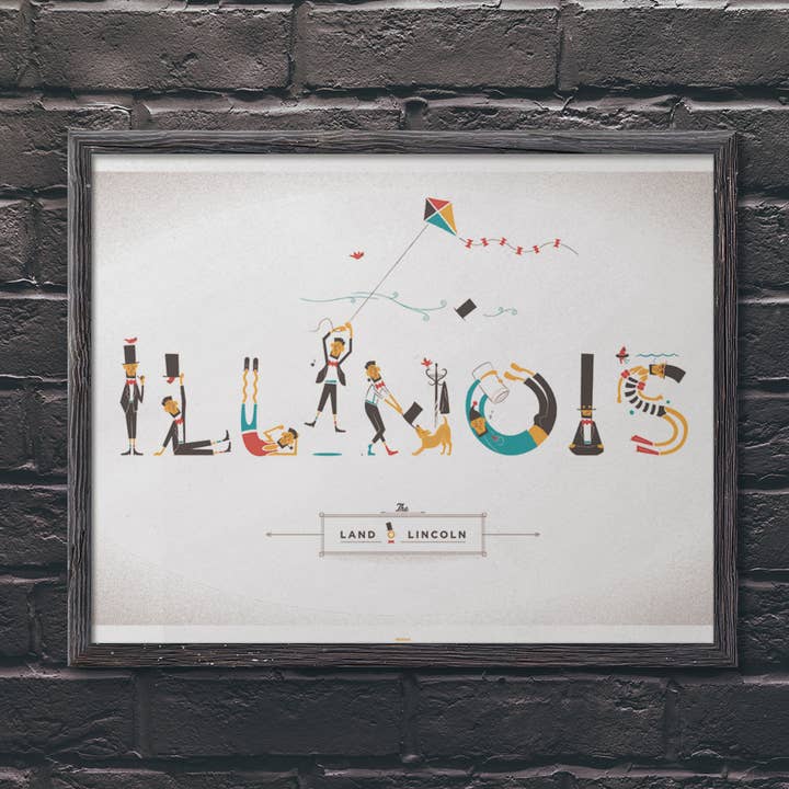 24" x 18" Land of Lincoln for wholesale by Delicious Design League