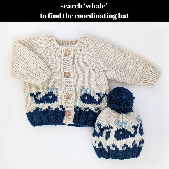 Huggalugs - Wholesale Cardigan - Baby - Whale Cardigan Sweater for Baby & Toddler