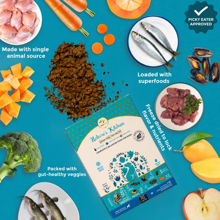 Pawfect Foods – wholesale Pet food – Dog – Pawfect Nature's Kitchen Freeze-Dried Fish Recipe Dog Food | Complete & Balanced Meal | Omega-3 for Skin & Coat | 100% Natural | Grain-Free | Boosts Immunity2