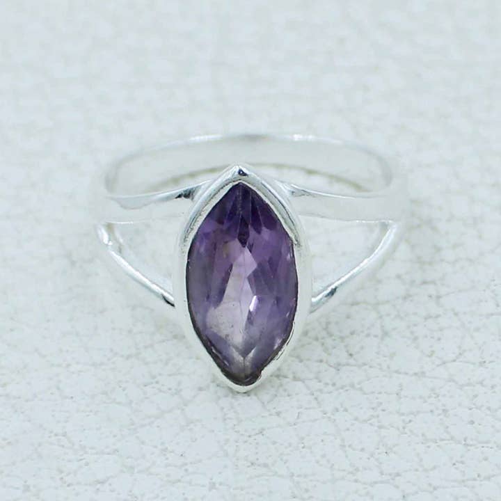 Silvex Jewelry - Wholesale Single Stone/Solitaire Ring - Marquise Amethyst Silver Ring