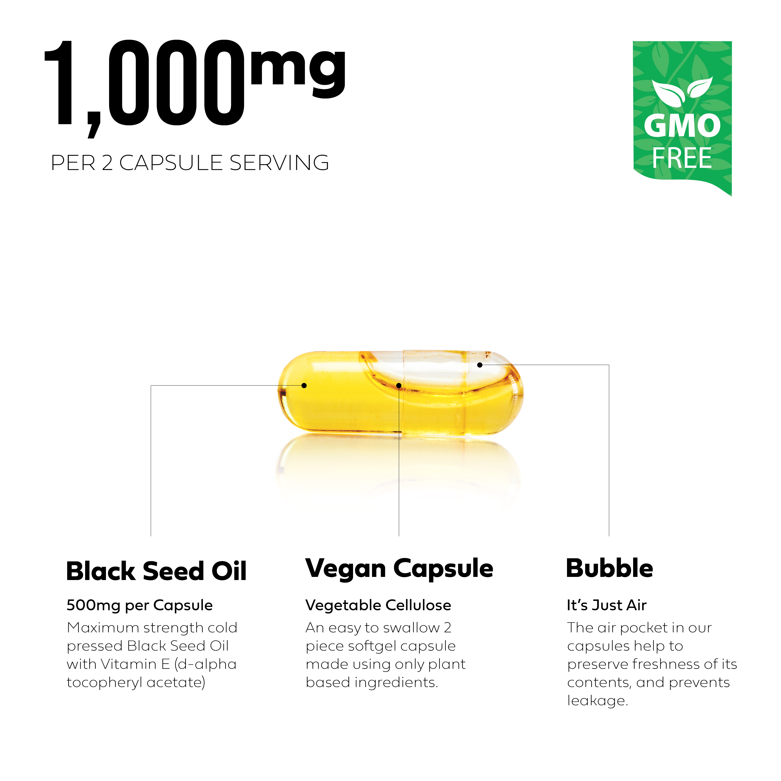 Better Place Brands – Engroshandel Kosttilskud og vitaminer – Black Seed Oil kapsler – koldpresset, veganske, 120 stk.3