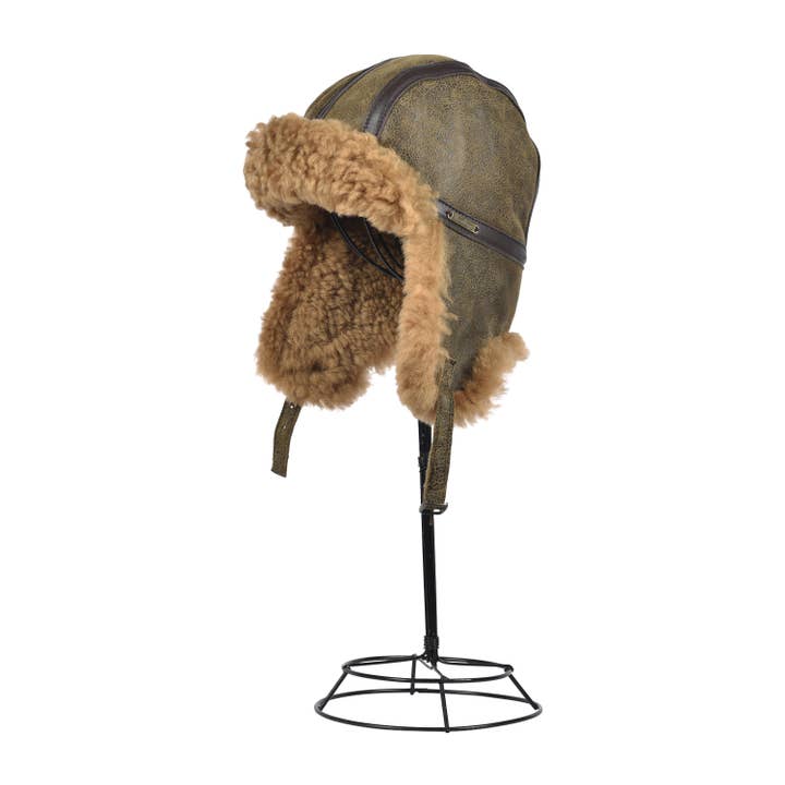 Owen Barry Ltd – Großhandel Trapper-/Fliegermütze – Unisex – Trappermütze aus Lammfell | Fliegermütze//Bomberhut
