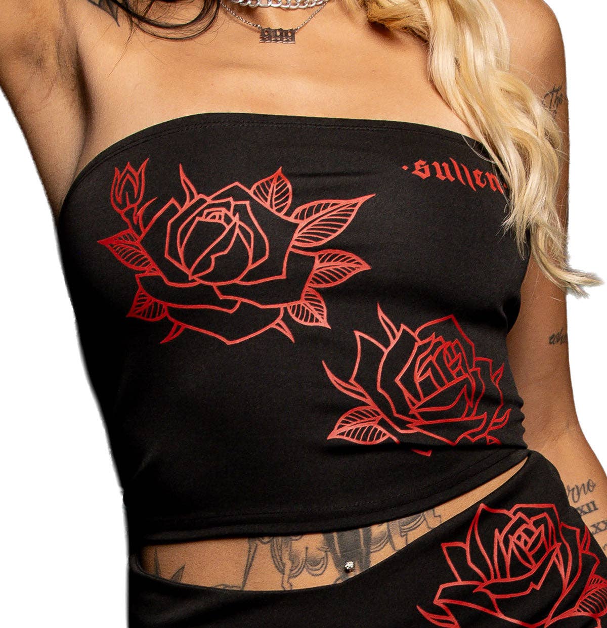 Black Rose Tube Top Crop for wholesale on Faire0