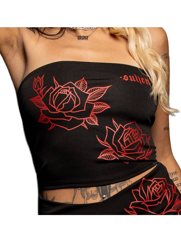 Black Rose Tube Top Crop for wholesale on Faire