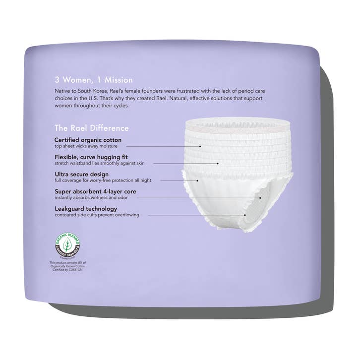 Rael - Wholesale Period Underwear - Women's - Rael Organic Cotton Disposable Period Underwear3