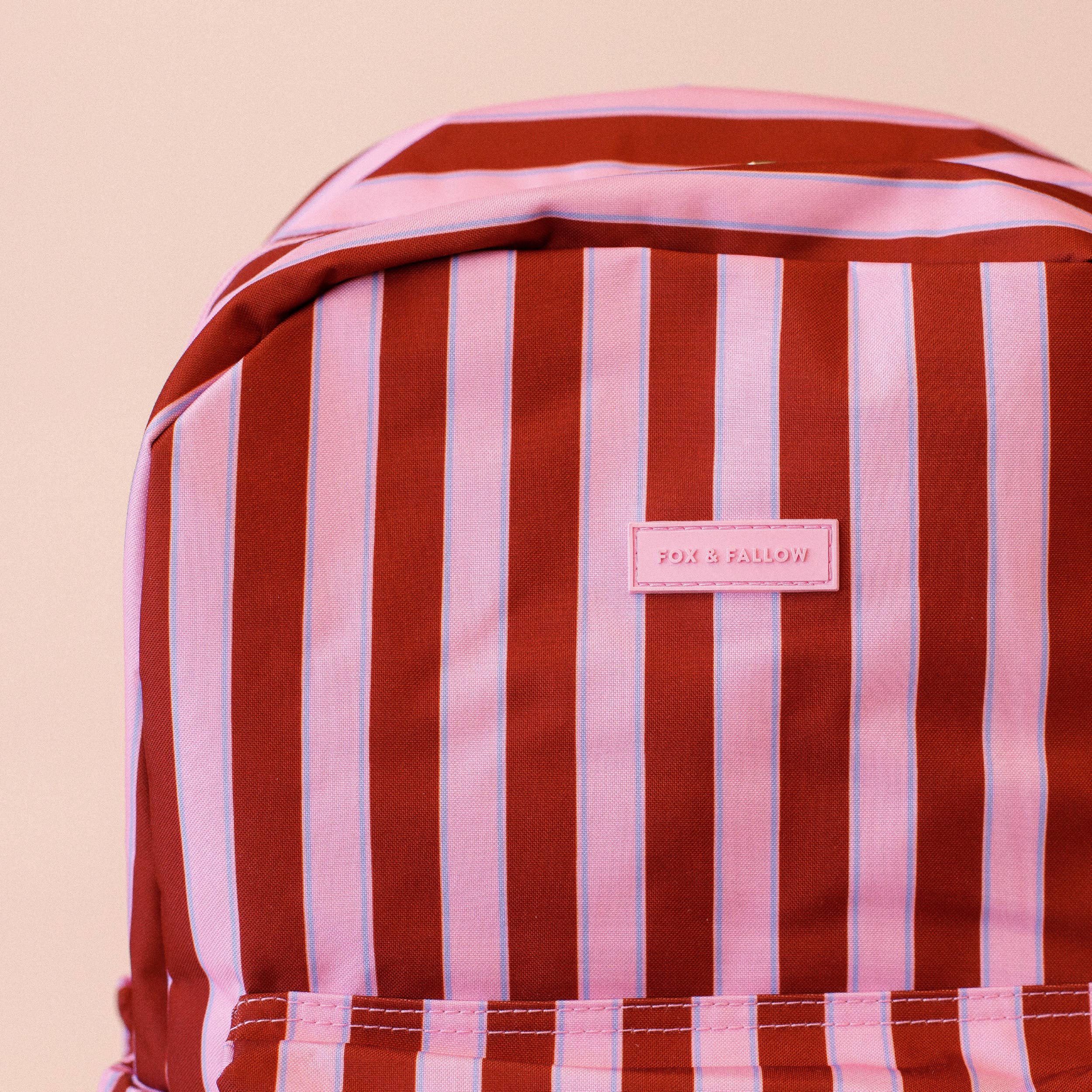 Fox & Fallow - Wholesale Backpack - Kids - Burgundy Stripe Backpack5