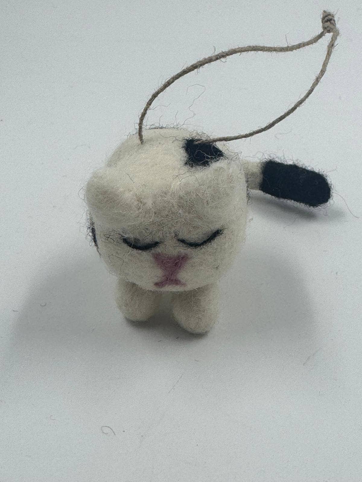 Funky Yak Ltd - Wholesale Keychain - Women's - Handmade Cute Felt White Cat Keyring  2