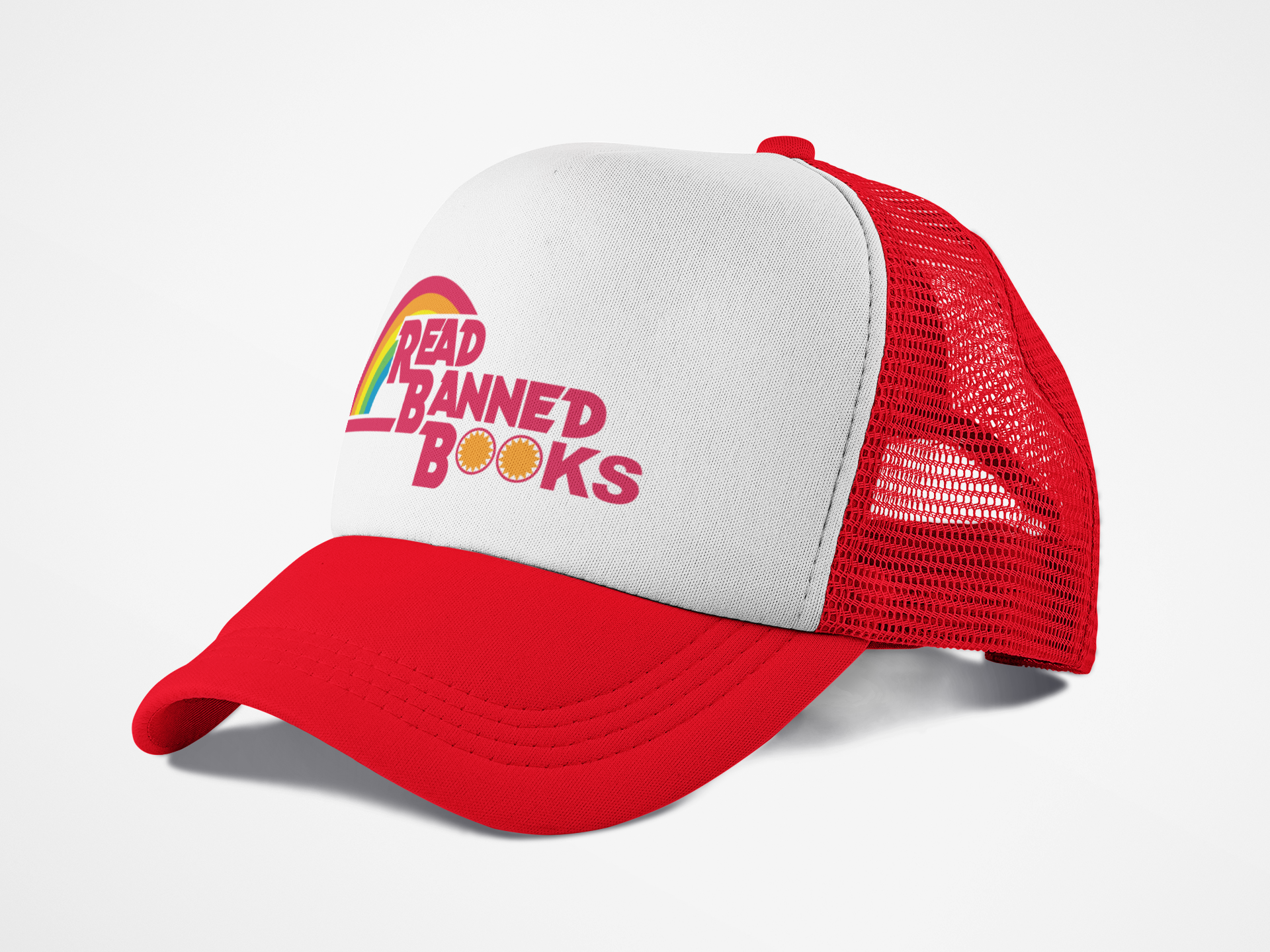 Queerky – Engroshandel Baseballkasket - Unisex – Reading Rainbow „Læs forbudte bøger“ akryl unisex-hætte1