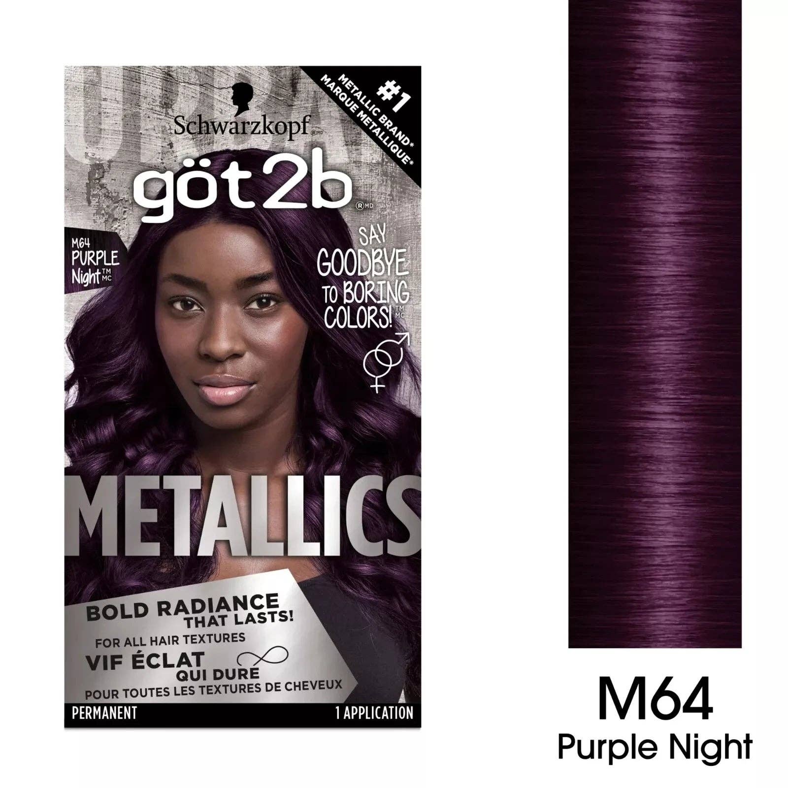 First Choice Buying - Wholesale Hair Dye - Got2b Metallics Permanent Hair Color, M64 Purple Night1