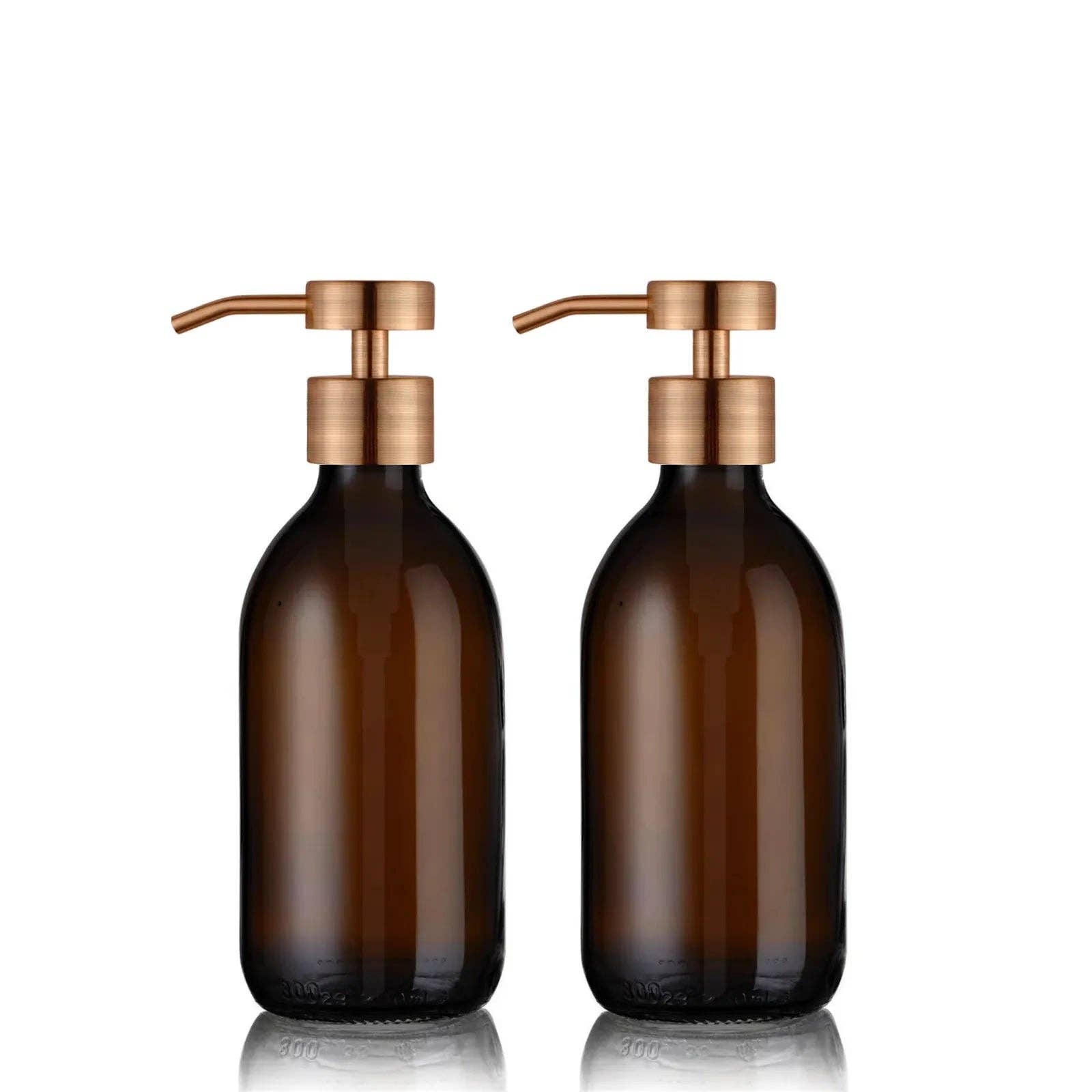 Little Pots - Wholesale Soap Dispenser - Amber glass soap dispenser duo – Stainless steel pump1