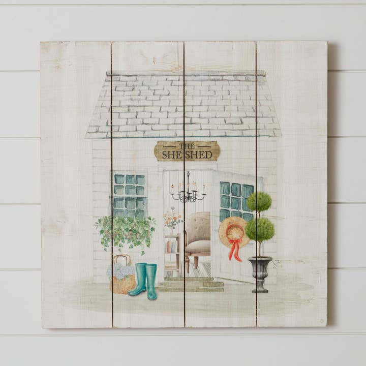 Cartel para palets con diseño de She Shed (PC) para venta al por mayor de Audrey's Home & Gift