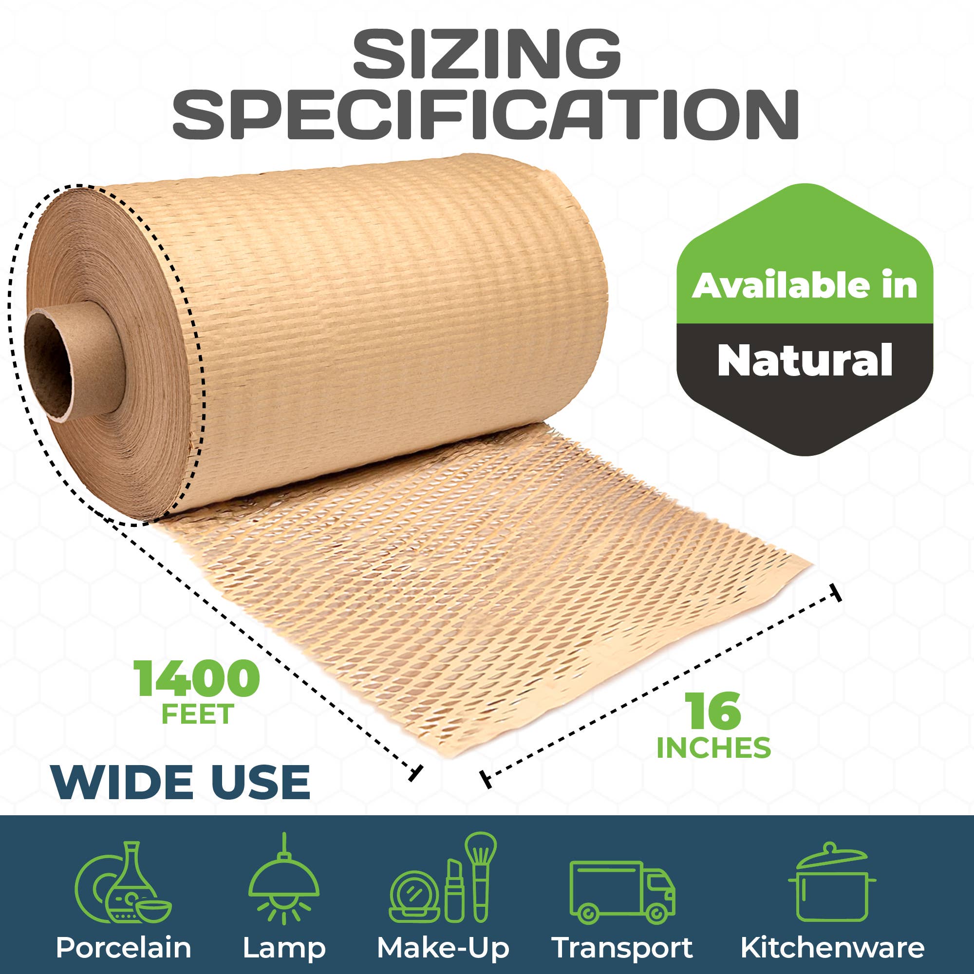 HexcelPack - Wholesale Wrapping Paper Roll - HexcelWrap Honeycomb Packing Paper1