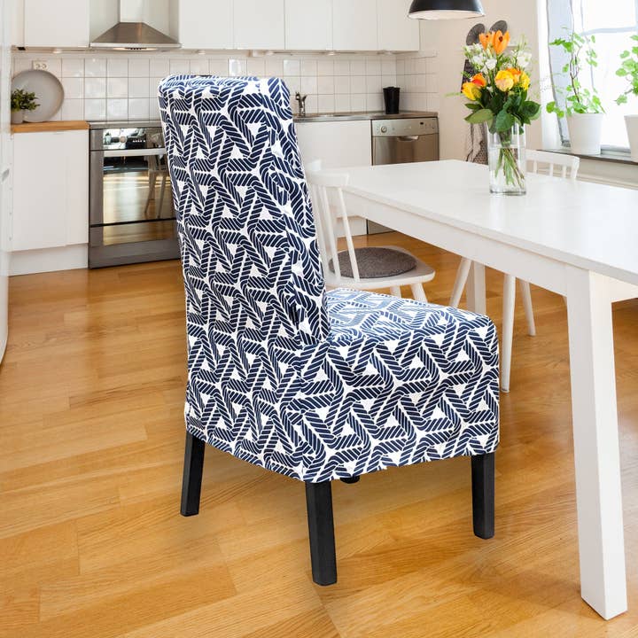 Rockin Cushions – Engroshandel Stol-/sofabetræk – UDSALG IKEA Bergmund Spisestolbetræk, Navy Rope