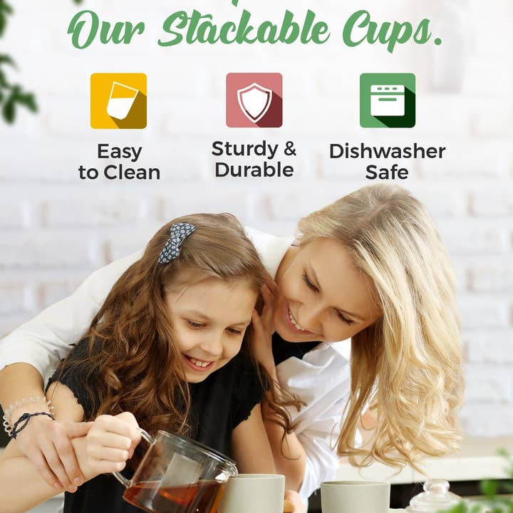 Greendish - Vente Verre/tasse - Ensembles de gobelets à boire en paille de blé écologique légers8