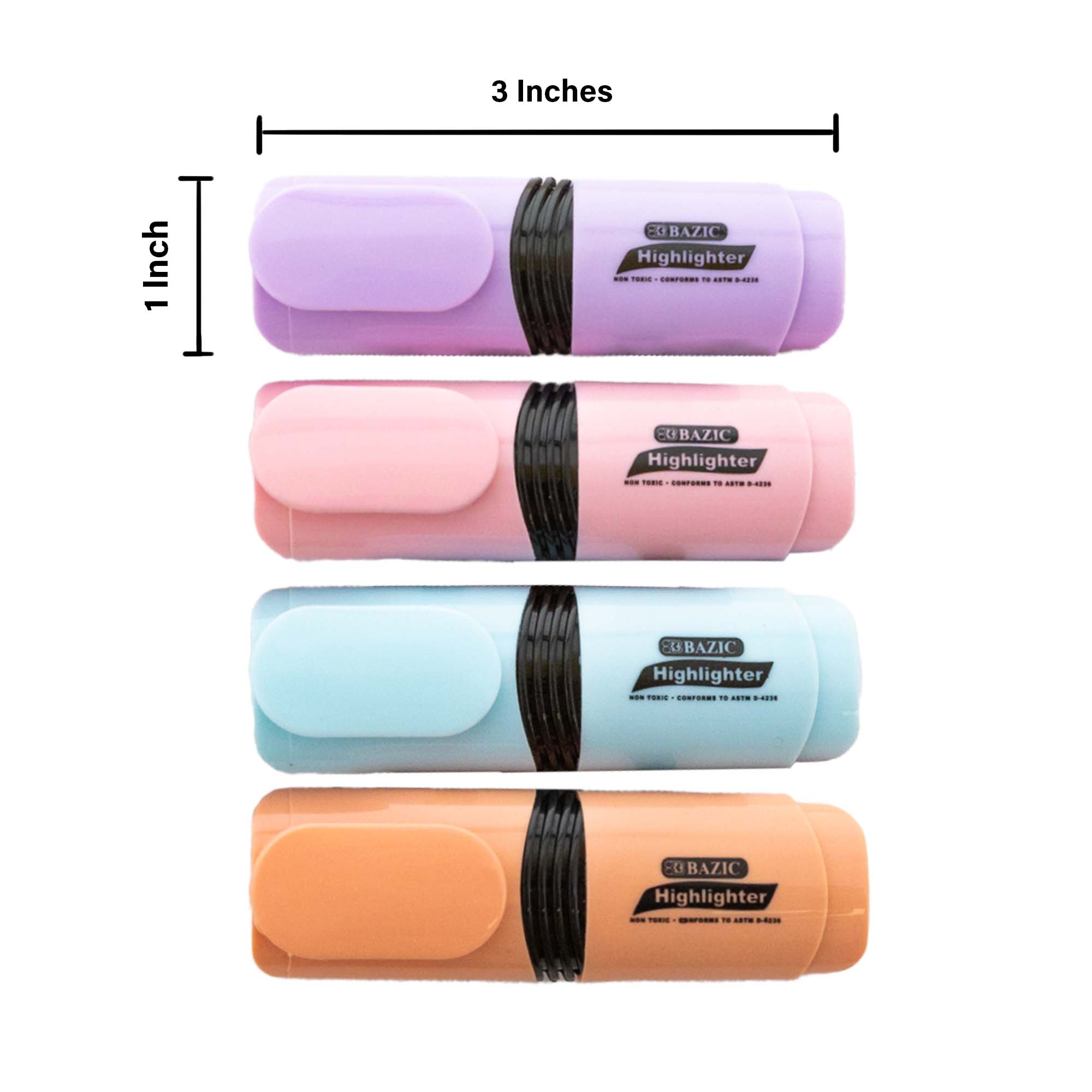 Luna Office Supply -  Everyday Essential - Wholesale Highlighter - Desk Style Pastel Mini Highlighters (4/Pack)2