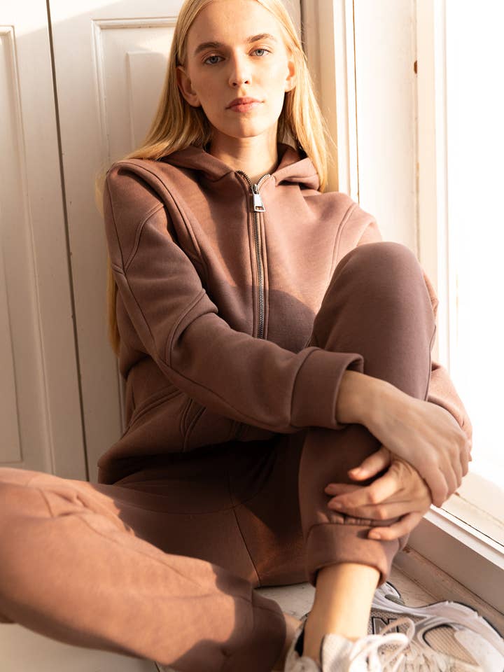 Azuri - Venta al por mayor Sudadera con capucha - Mujer - Sudadera de forro polar en color moca