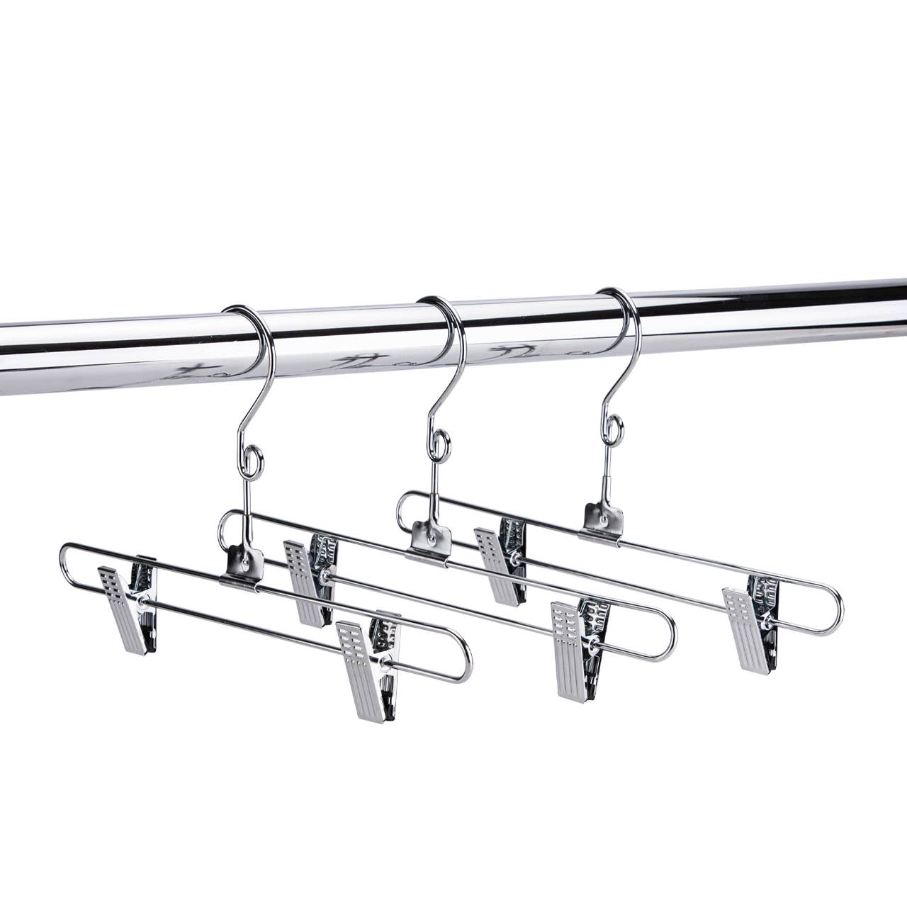 Store Supply Warehouse - Wholesale Clothes Hangers - 12" Chrome Metal Skirt And Pants Hanger 1