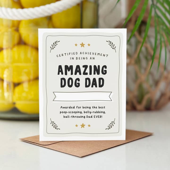 Dog Dad Card, Pet Greeting Cards, Father's Day from Dog for wholesale by Kreate Paper Co.