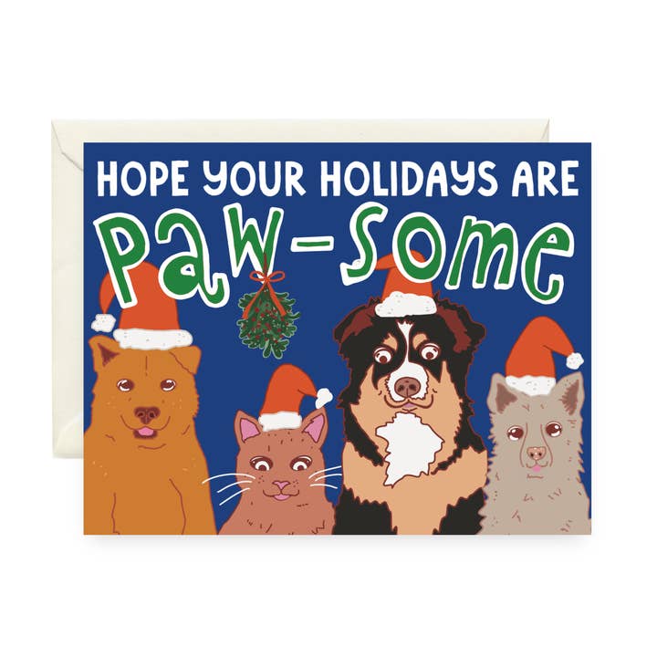 Hope Your Holidays Are Paw-Some for wholesale by After Party Paper Co.