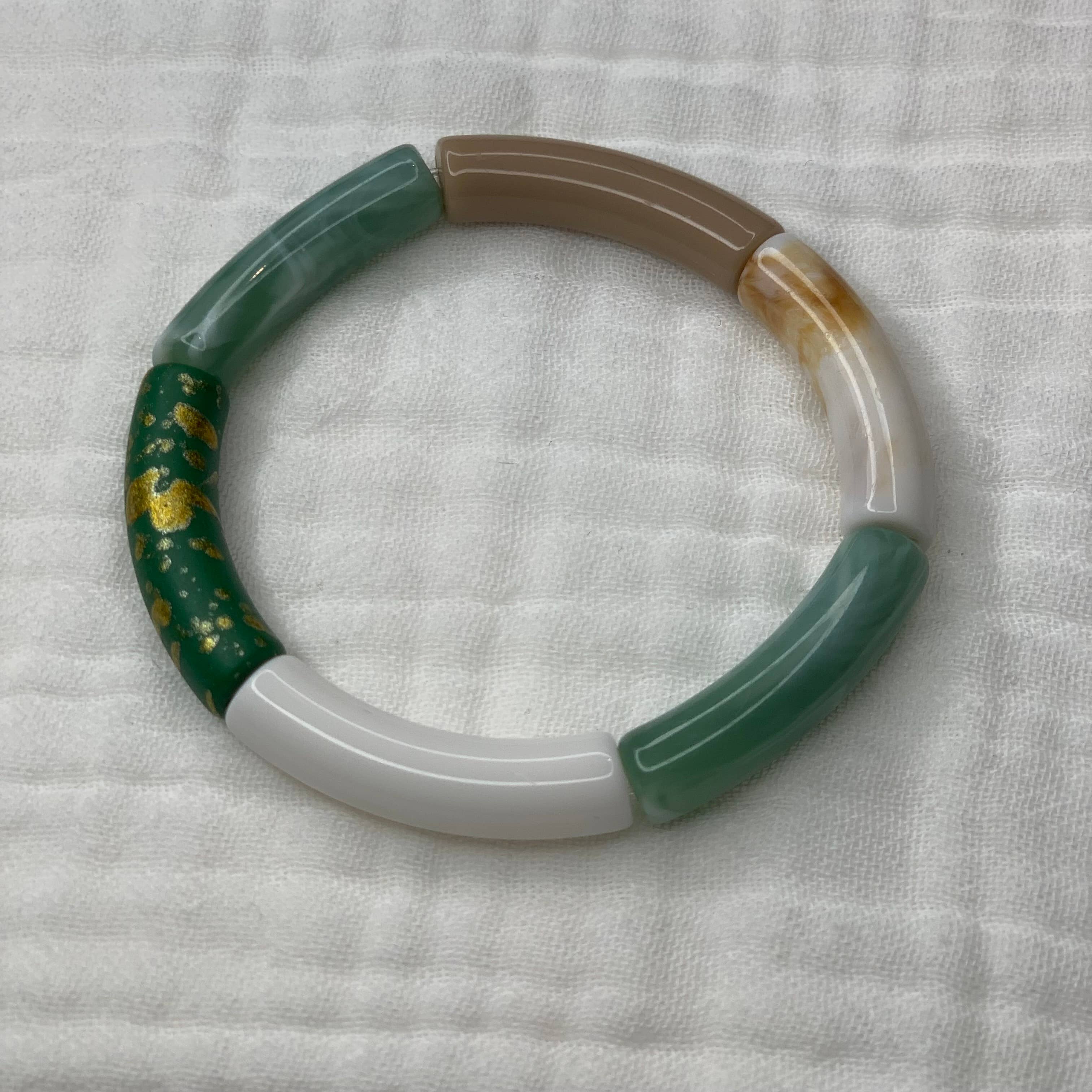 Manacreations – wholesale Pärlarmband – Elastiska bangles i khakitoner2