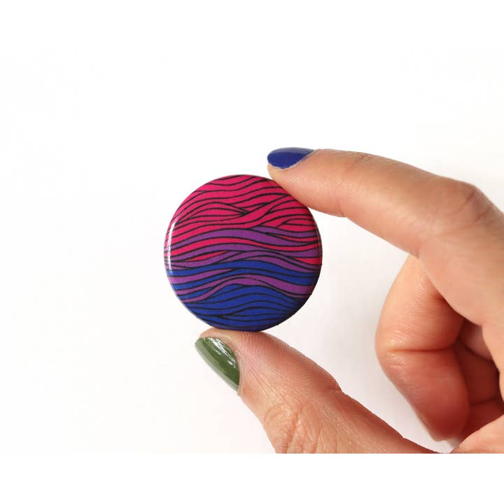 RippleSplash Studio – wholesale Lapel pin/button – Subtle Bisexual Pinback Button - Bisexual Flag Pin5